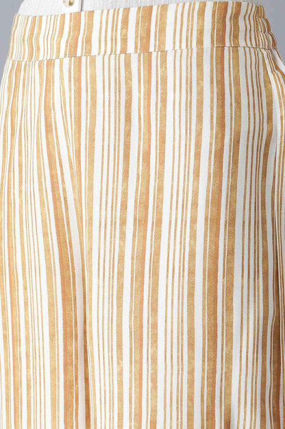 Brown and Ecru Stripes Parallel Pants - wforwoman