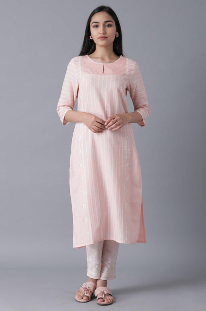 Light Orange Printed Slim Pants - wforwoman