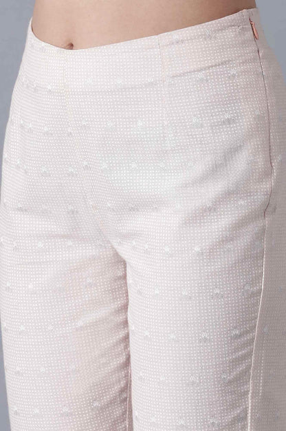 Light Orange Printed Slim Pants - wforwoman