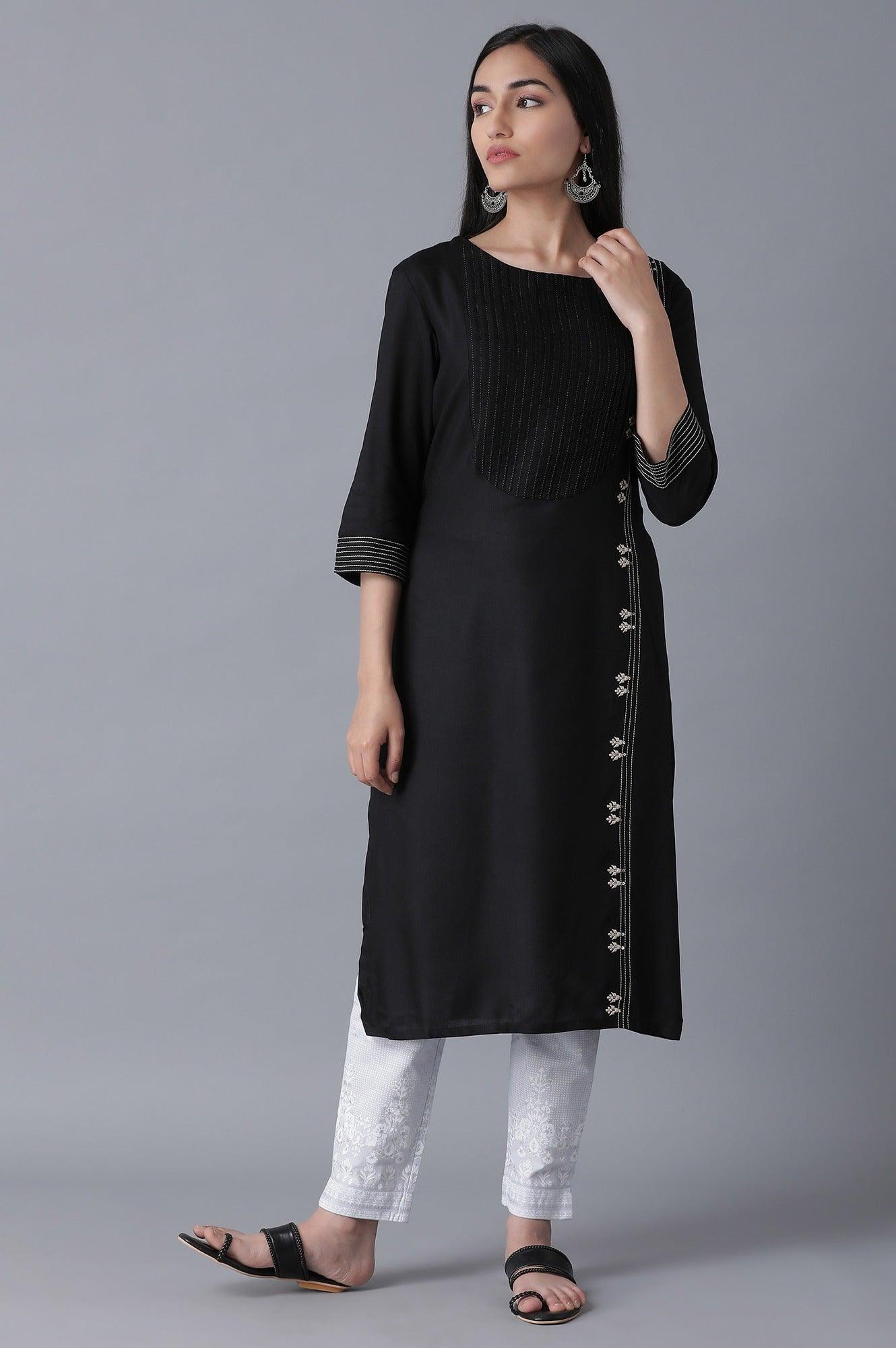 Powder Blue Printed Slim Pants - wforwoman