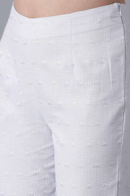 Powder Blue Printed Slim Pants - wforwoman