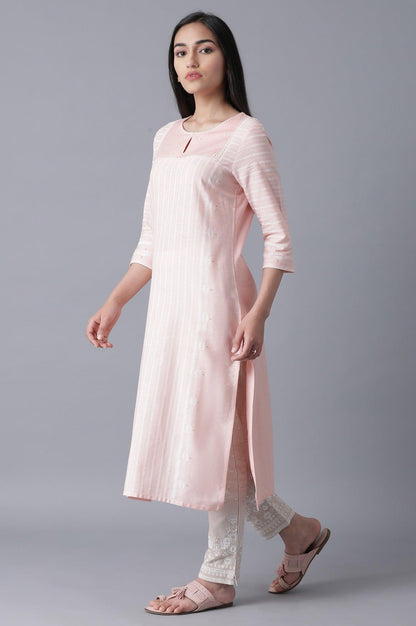 Beige Printed Slim Pants - wforwoman