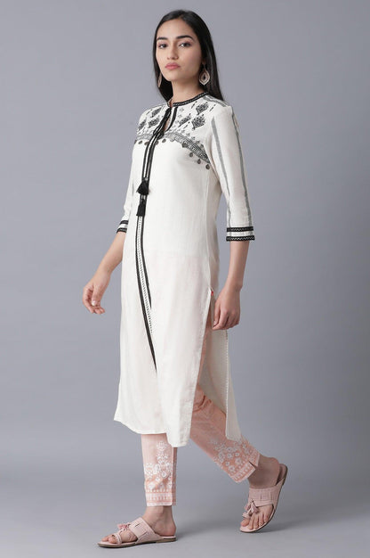 Peach Printed Slim Pants - wforwoman