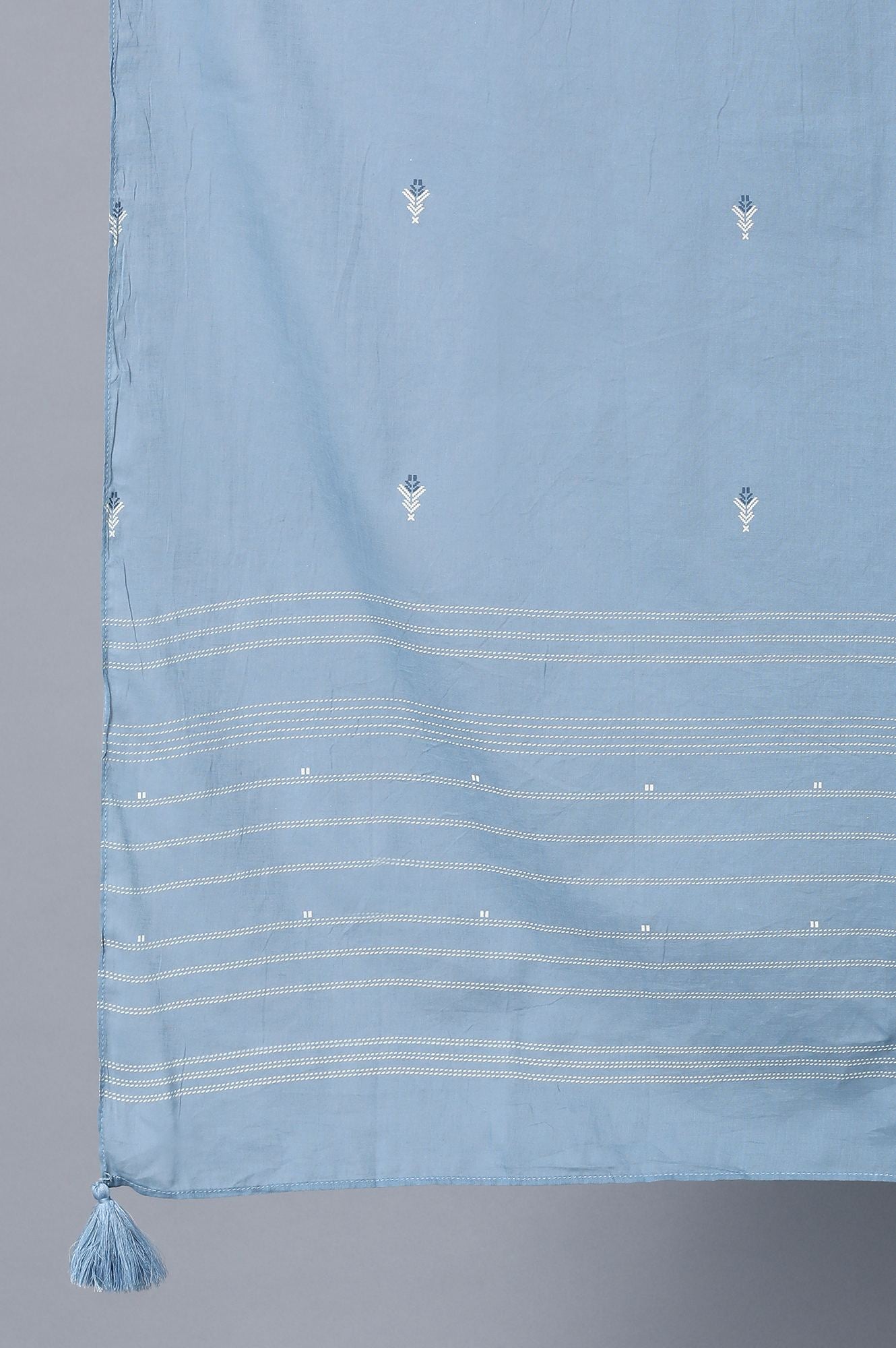 Blue Printed Voile Dupatta