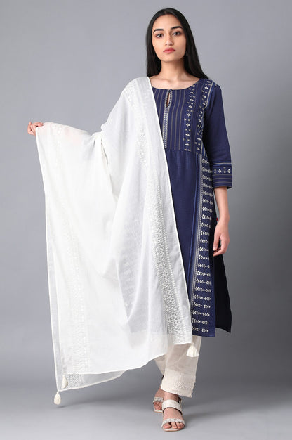 White Embroidered Dupatta