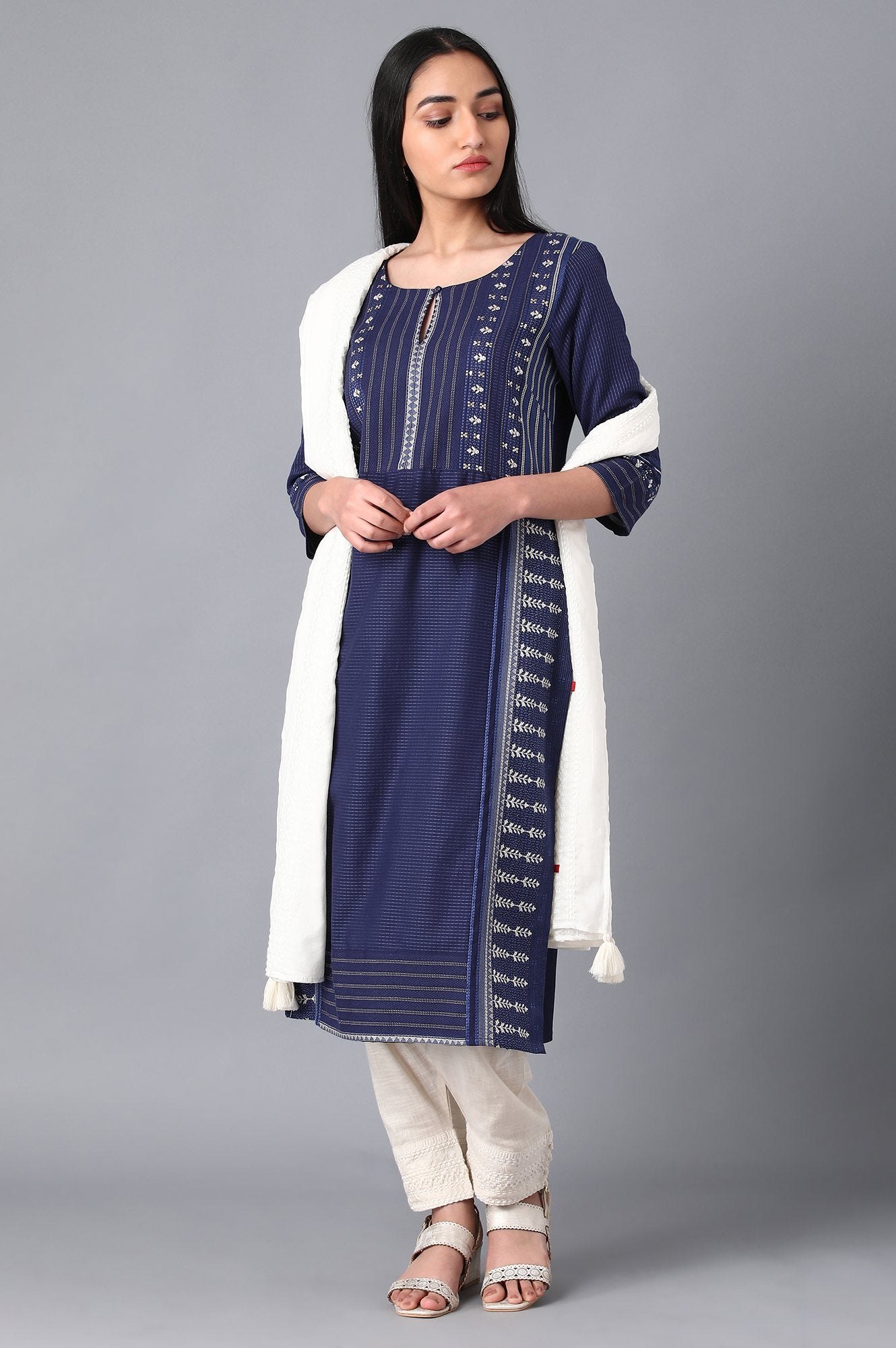 White Embroidered Dupatta