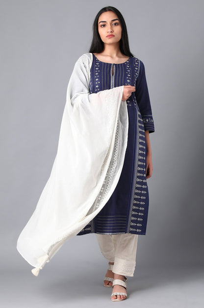 White Embroidered Dupatta