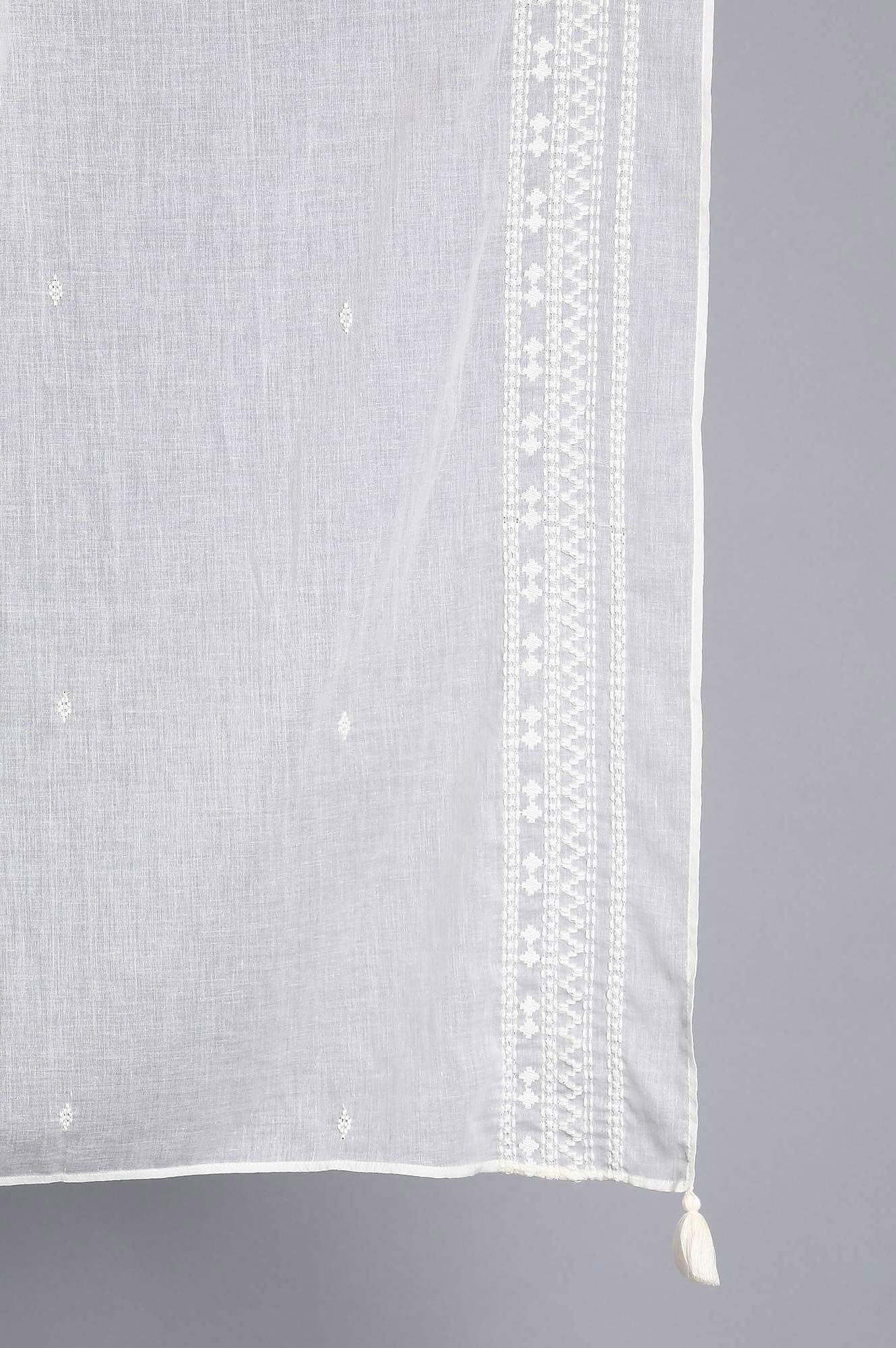 White Embroidered Dupatta