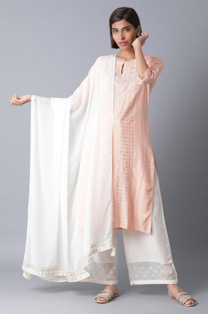 Ecru Mukaish Drape