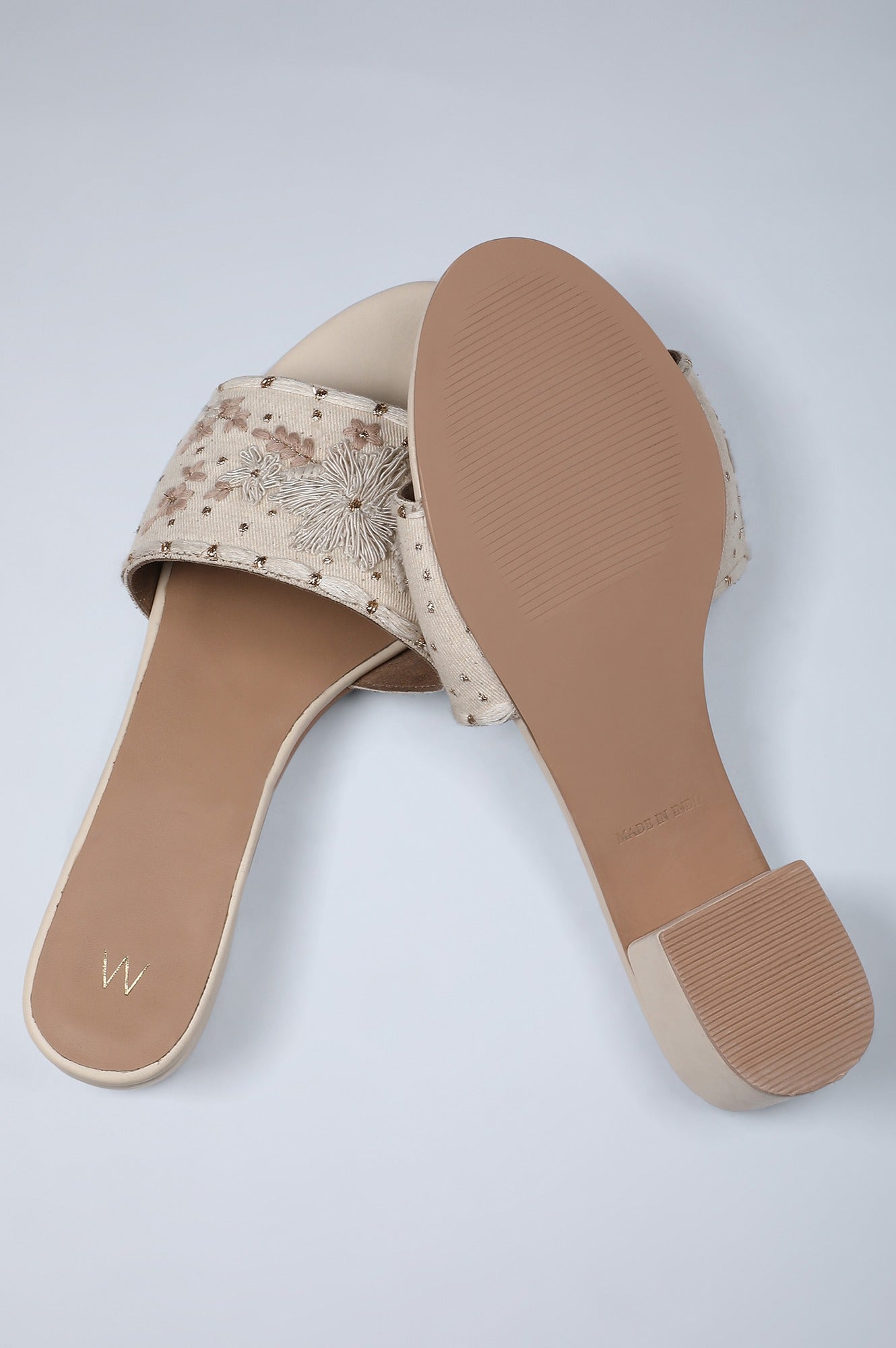 W Ecru Almond Toe Block Heel-WDoran