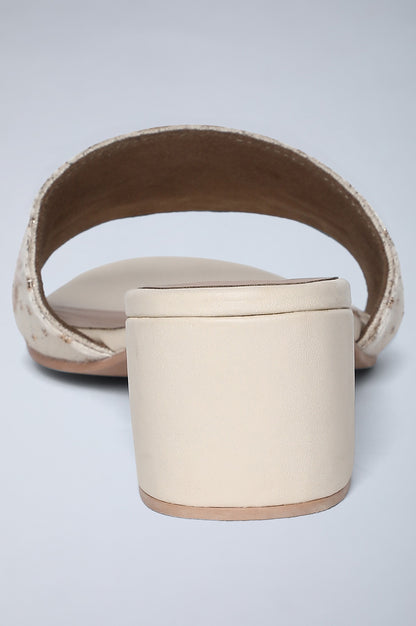 W Ecru Almond Toe Block Heel-WDoran