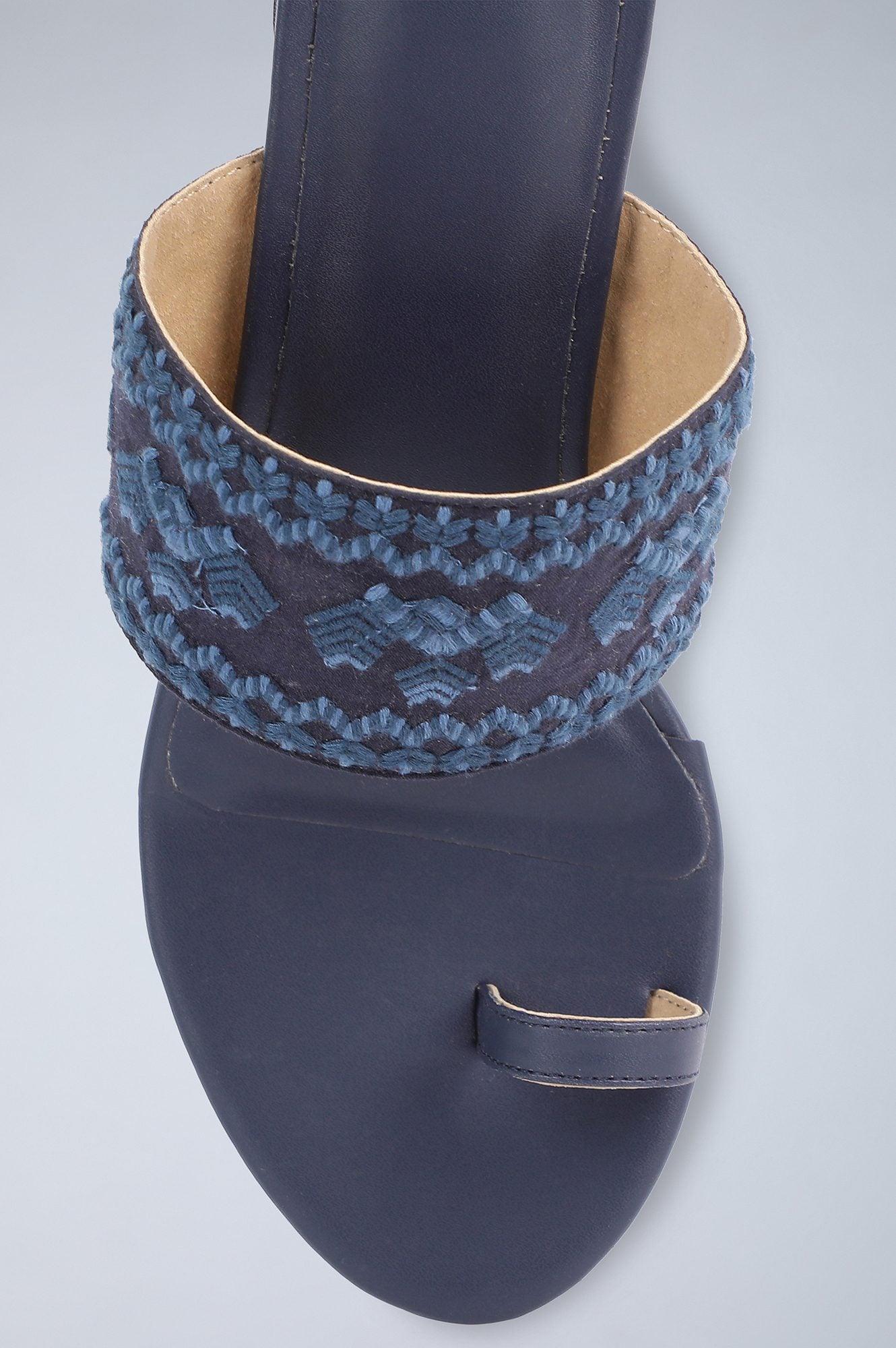 W Navy Almond Toe Kitten Heel-WDale - wforwoman