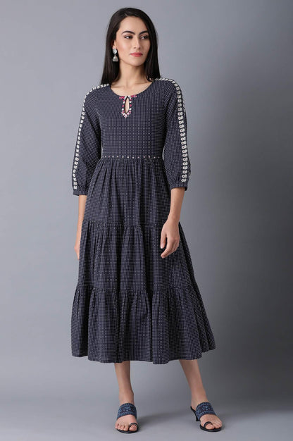 W Navy Almond Toe Kitten Heel-WDale - wforwoman