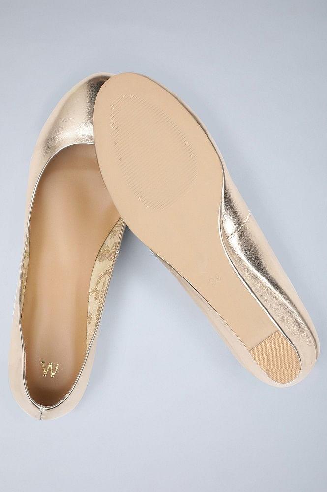 Light Gold Wedge Pumps - wforwoman