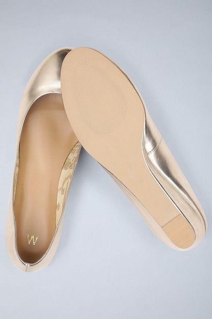 Light Gold Wedge Pumps - wforwoman