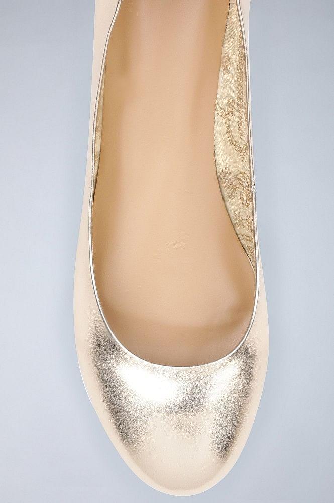Light Gold Wedge Pumps - wforwoman
