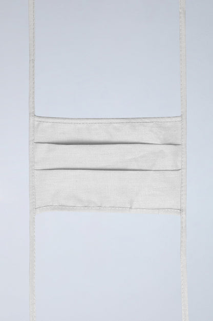 Off White Reusable Cotton Face Mask - Pack of 3