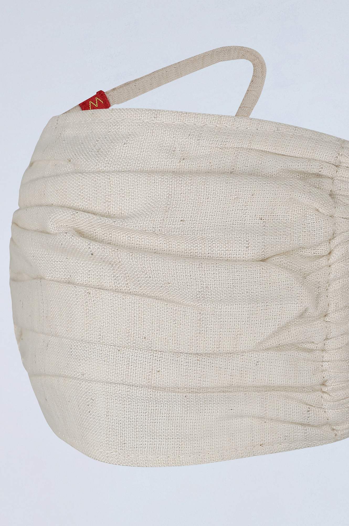 Beige Gathered Reusable Mask - Single Piece