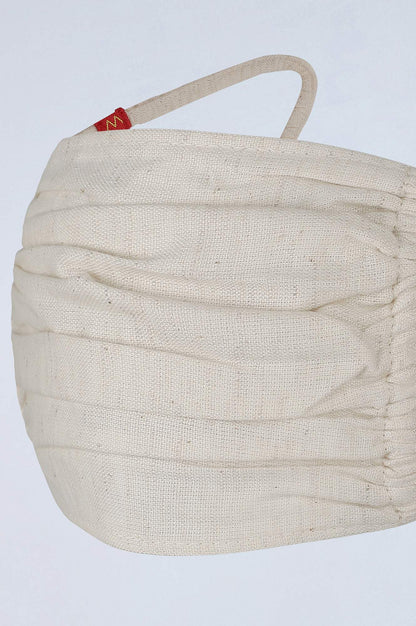 Beige Gathered Reusable Mask - Single Piece