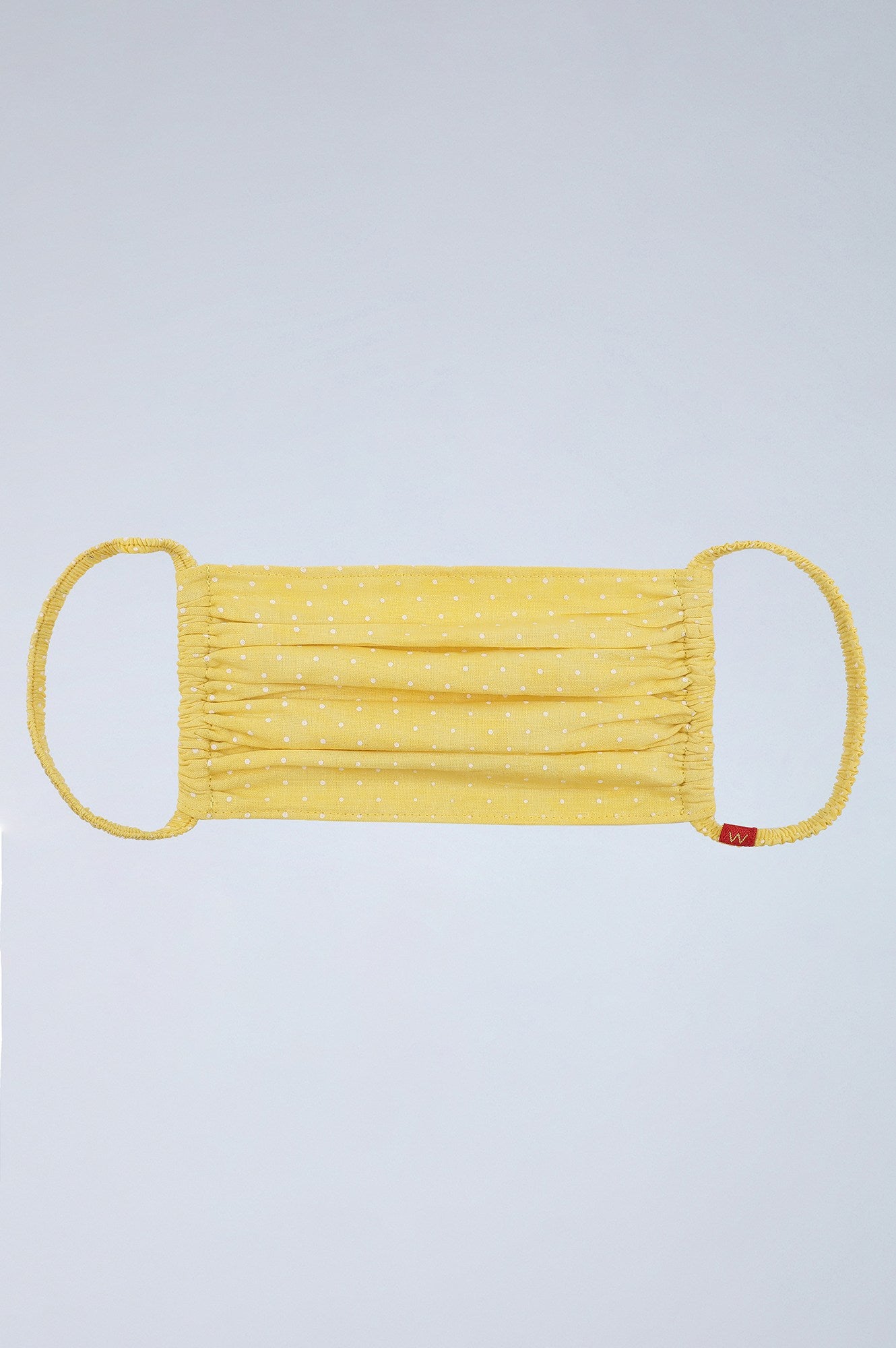 Yellow Gathered Reusable Cotton Mask - Single Piece
