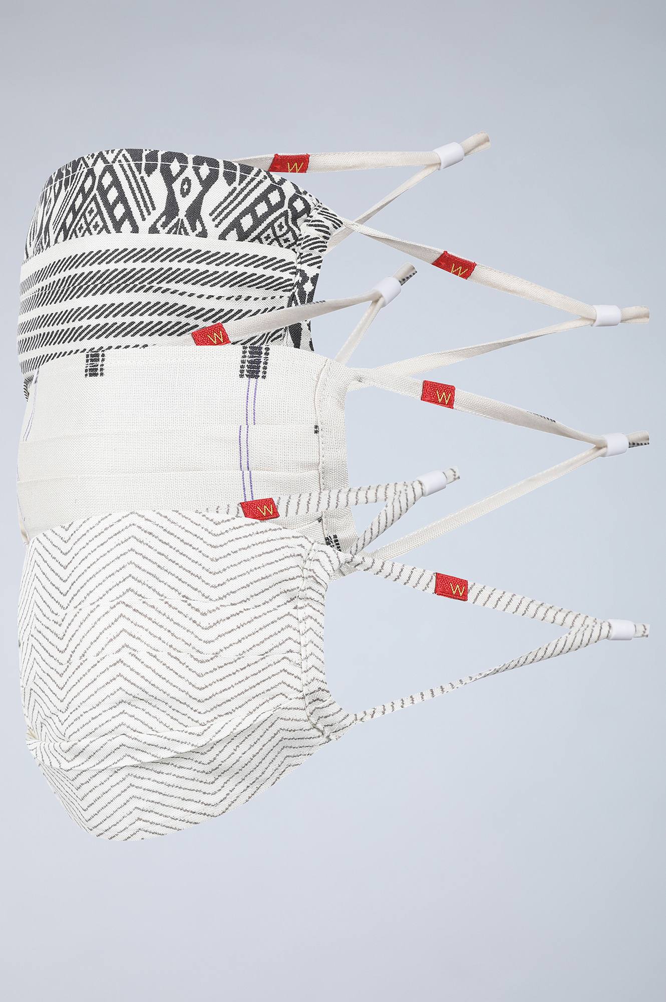 Assorted Pleated Reusable Mask - Pack of 3