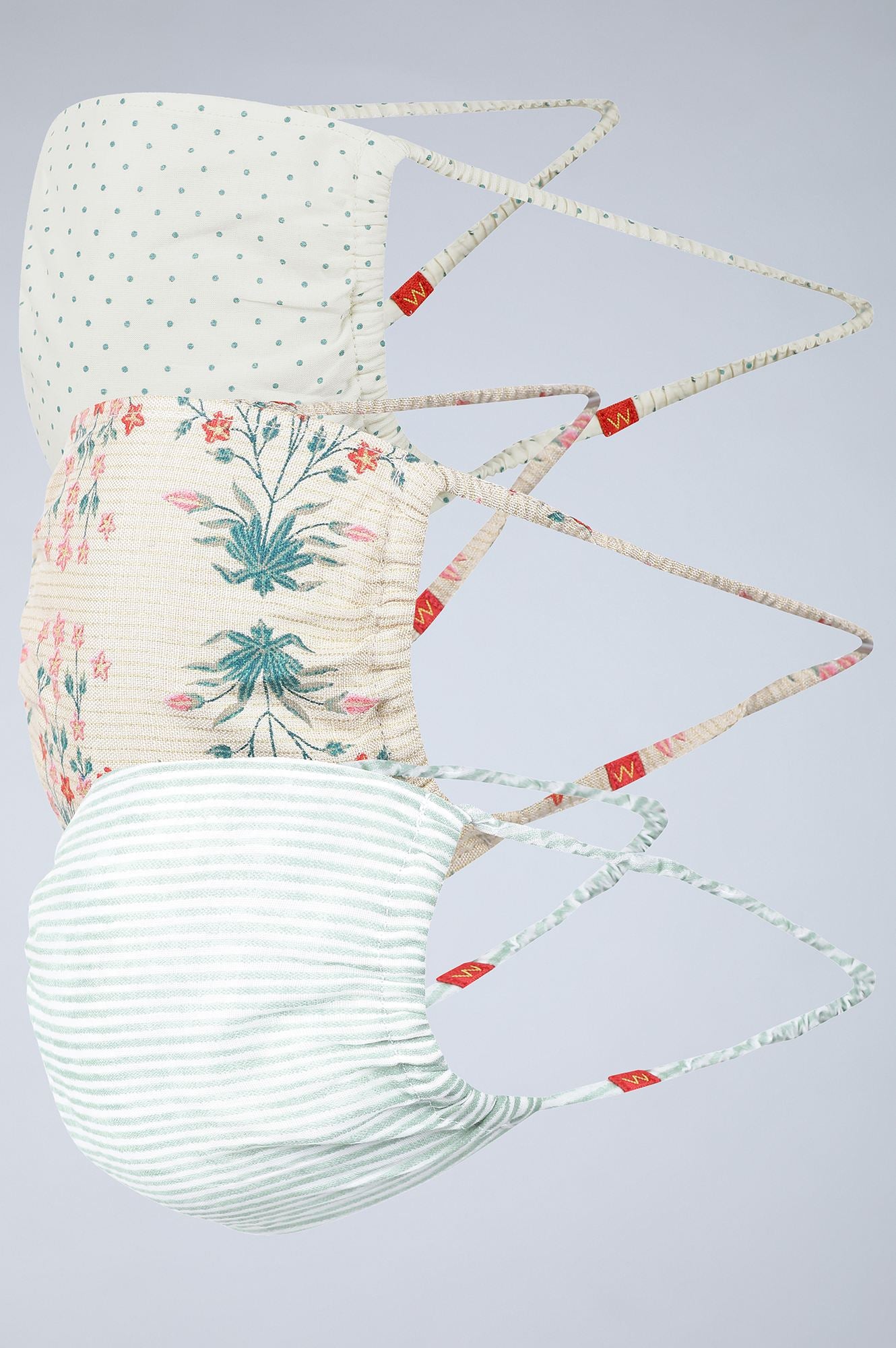 Assorted Gathered Reusable Mask - Pack of 3