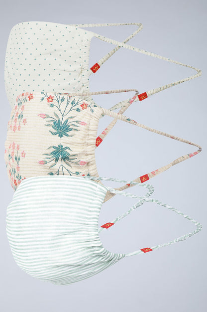 Assorted Gathered Reusable Mask - Pack of 3