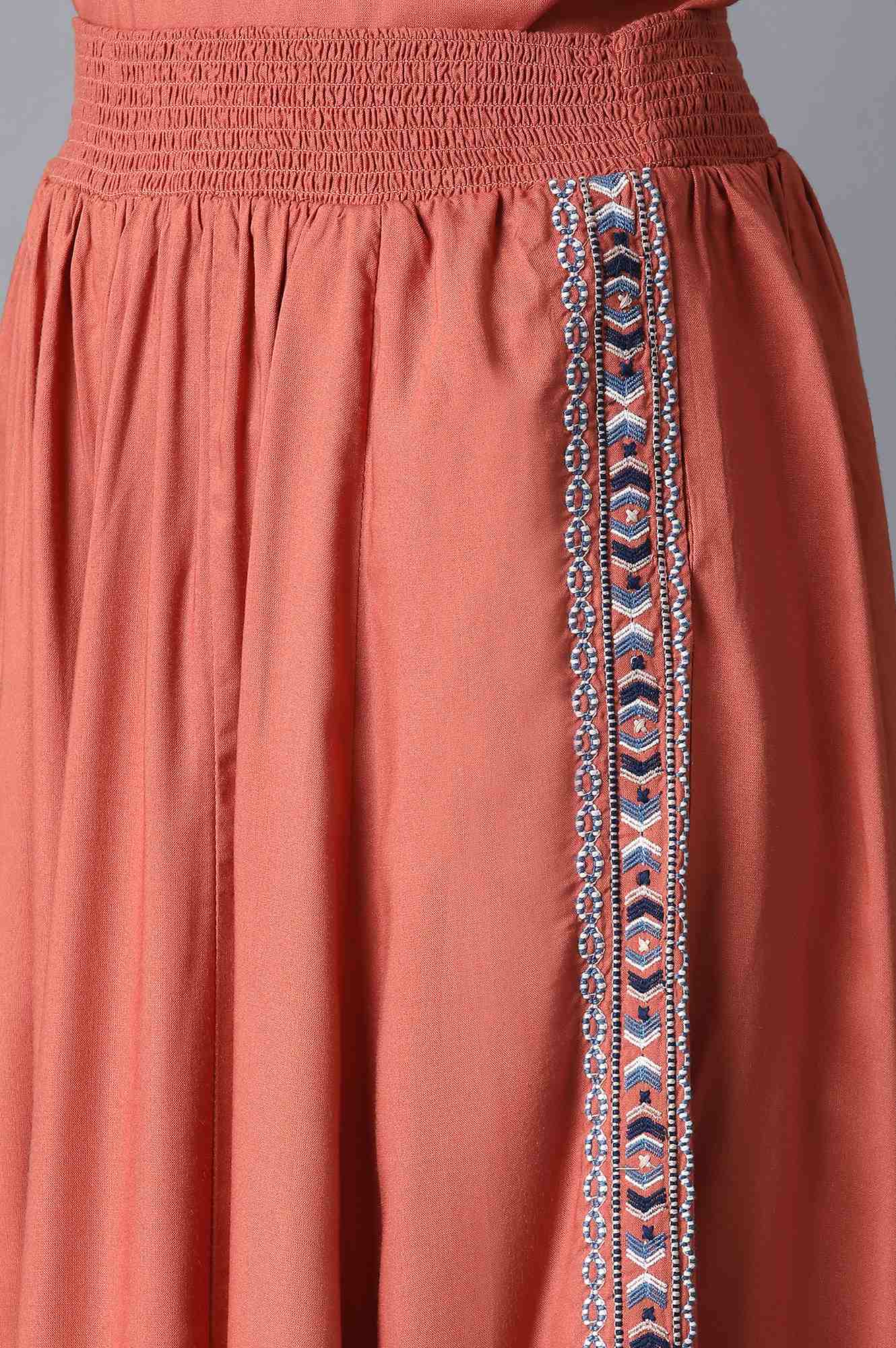 Peach Embroidered Jumpsuit