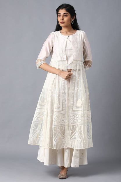 White Round Neck Set