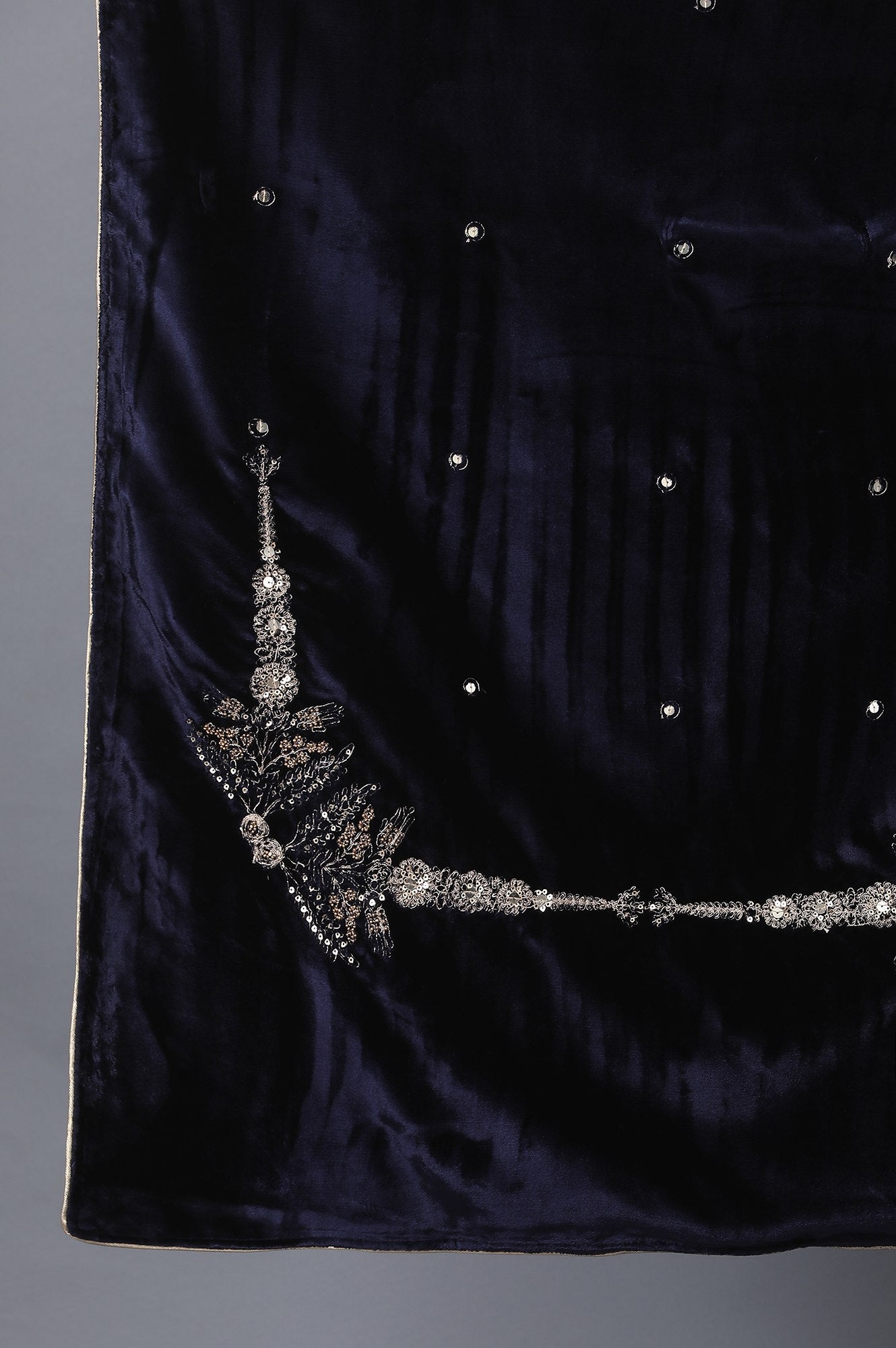 Navy Blue Embroidered Shawl