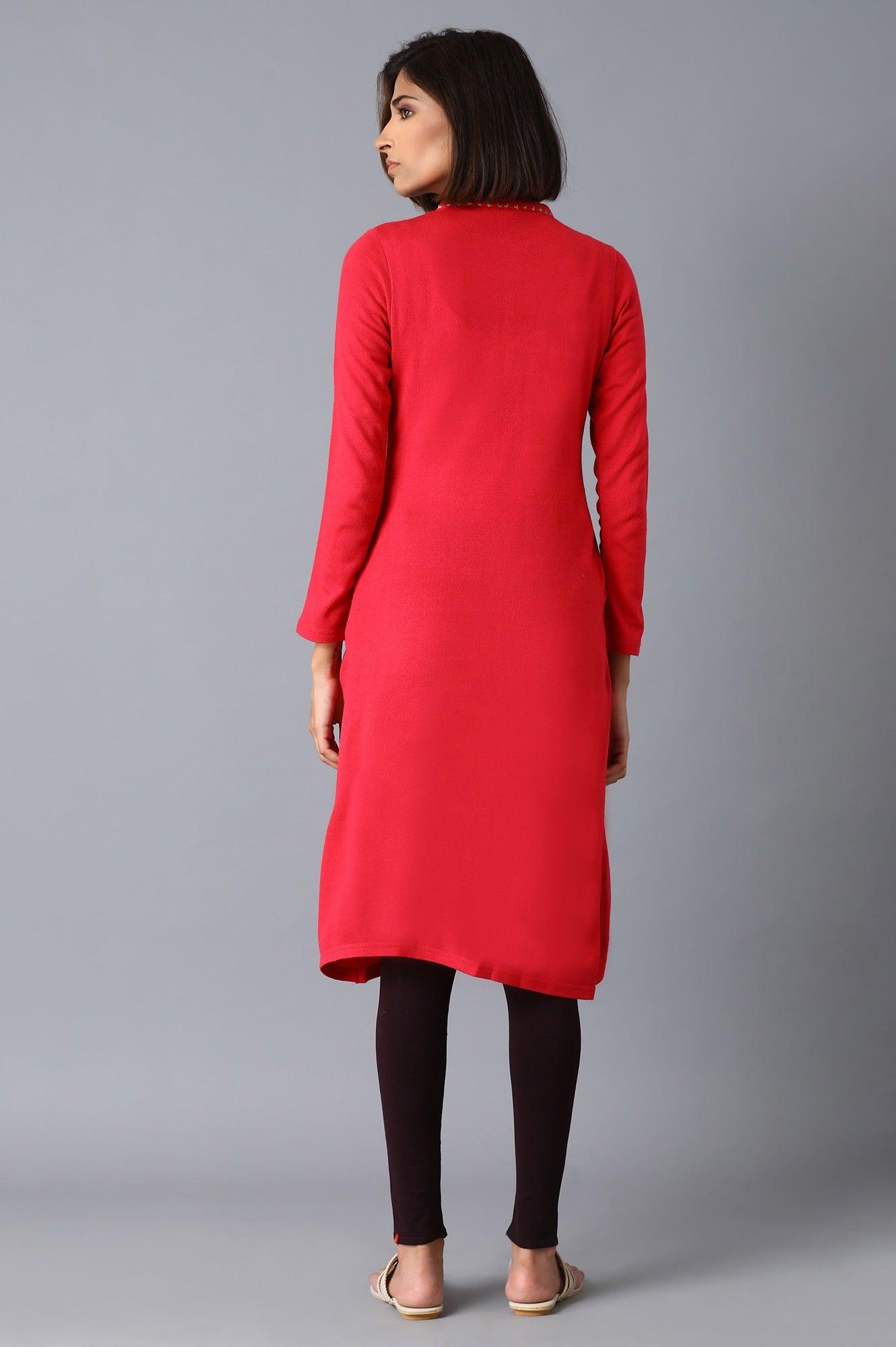 Fuchsia Pink Solid kurta - wforwoman