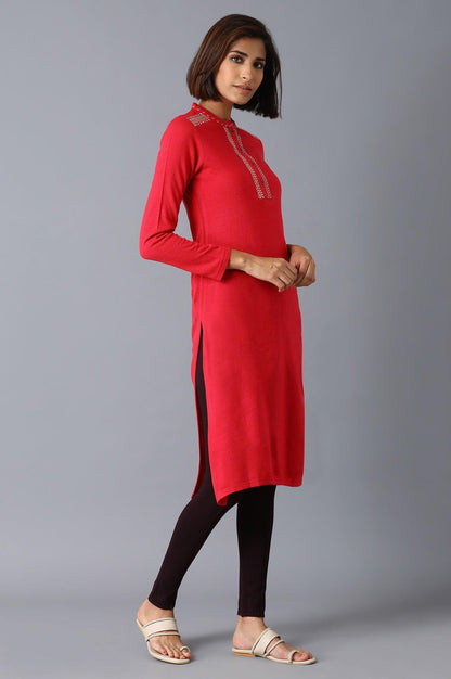 Fuchsia Pink Solid kurta - wforwoman