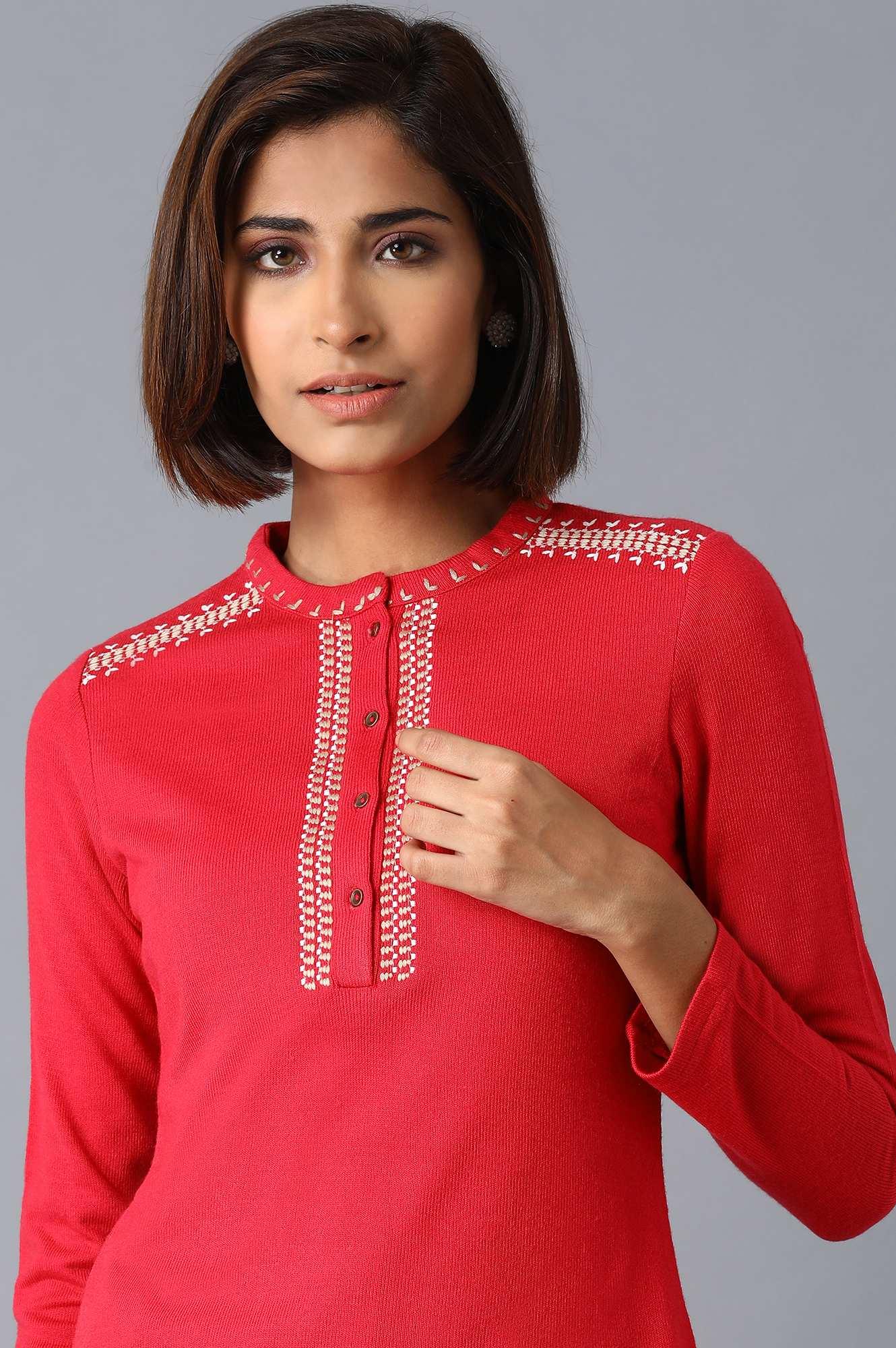Fuchsia Pink Solid kurta - wforwoman