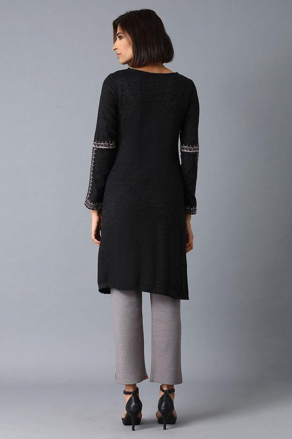 Grey Solid Winter kurta