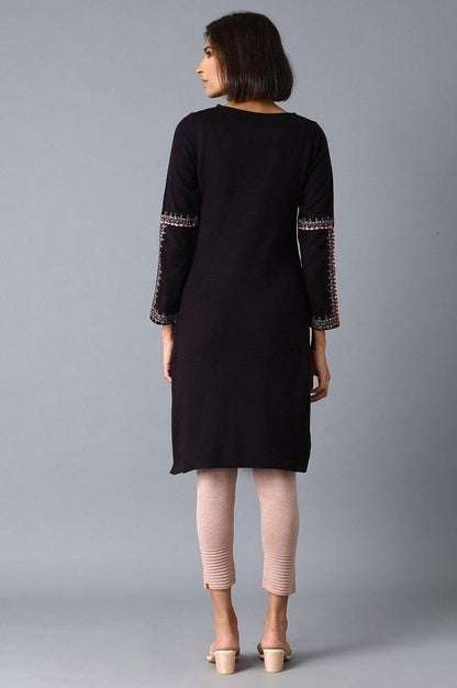 Purple Solid Acrylic kurta - wforwoman