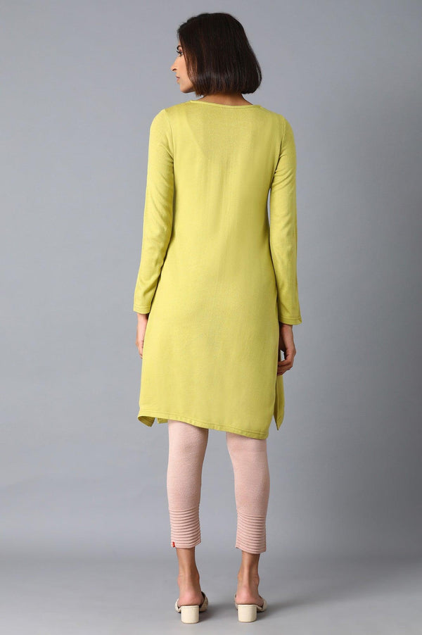 Leaf Green Acrylic A-Line kurta