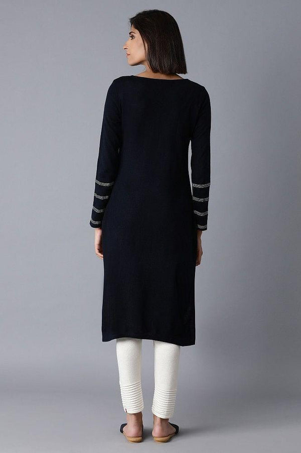 Blue Acrylic Straight kurta