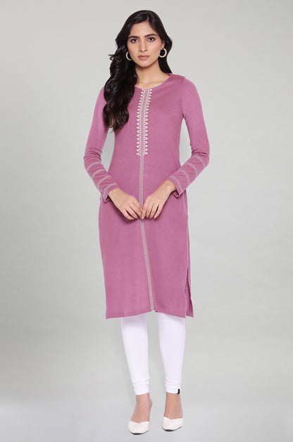 Purple Solid Acrylic kurta