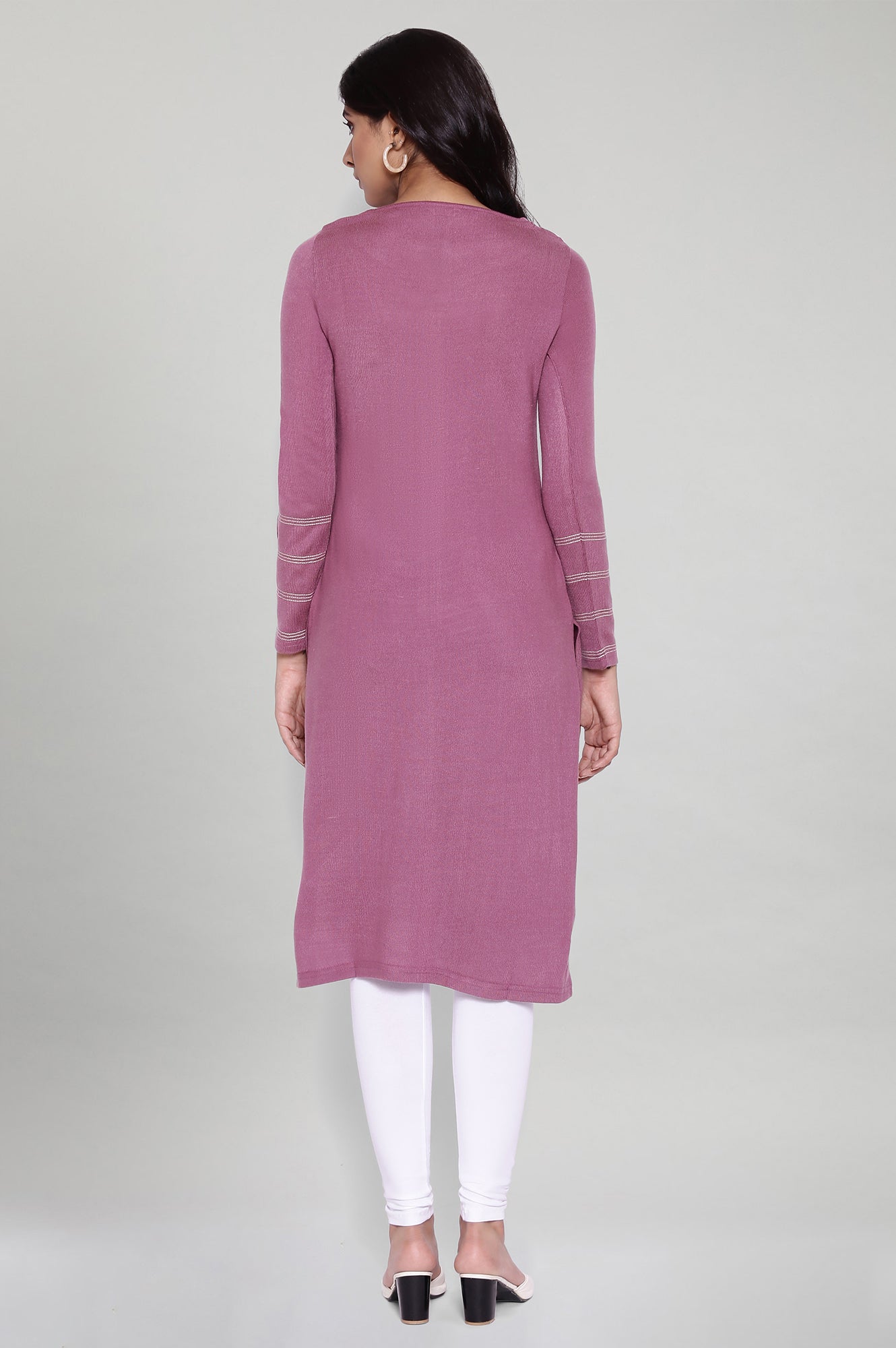 Purple Solid Acrylic kurta