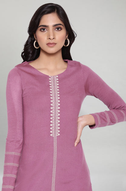 Purple Solid Acrylic kurta