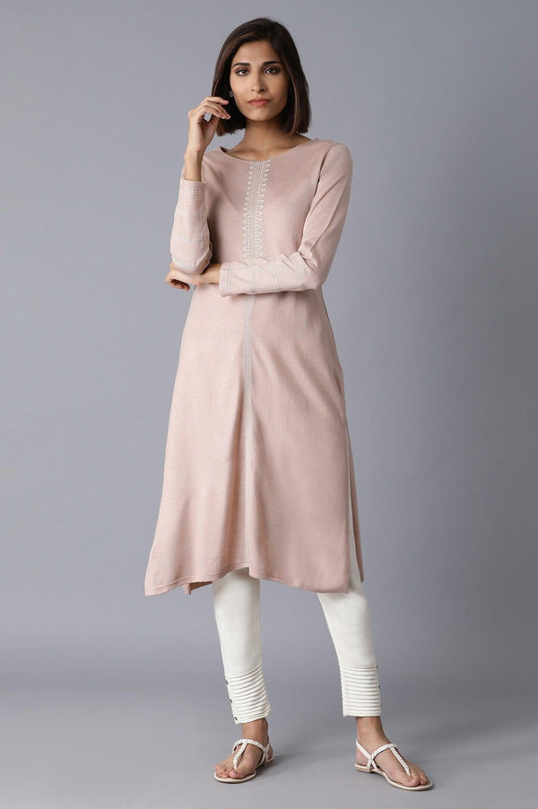 Pink Acrylic Straight kurta