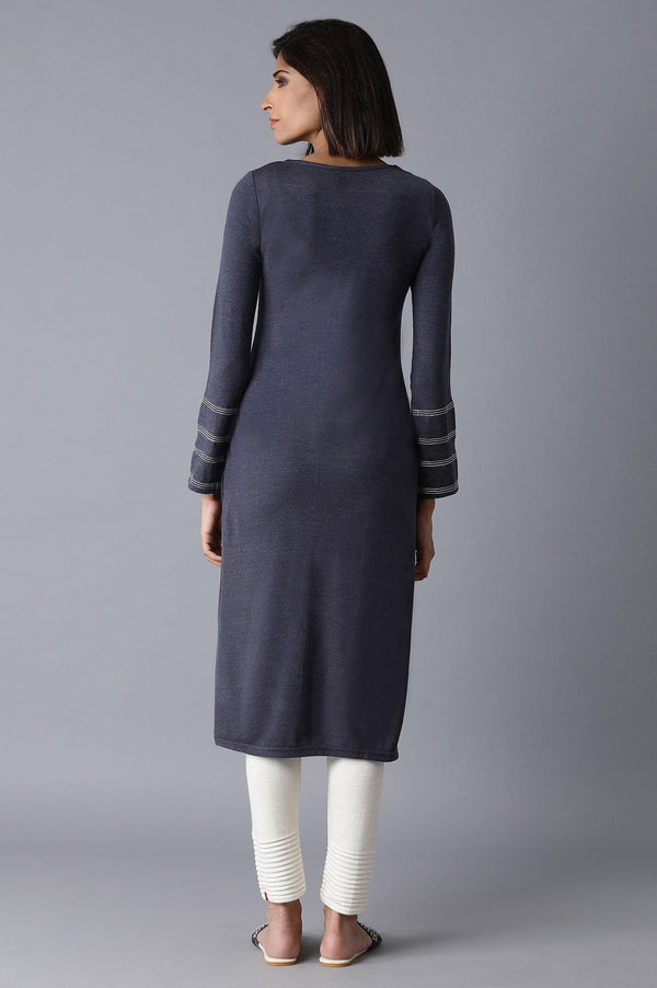 Light Purple Solid Straight kurta