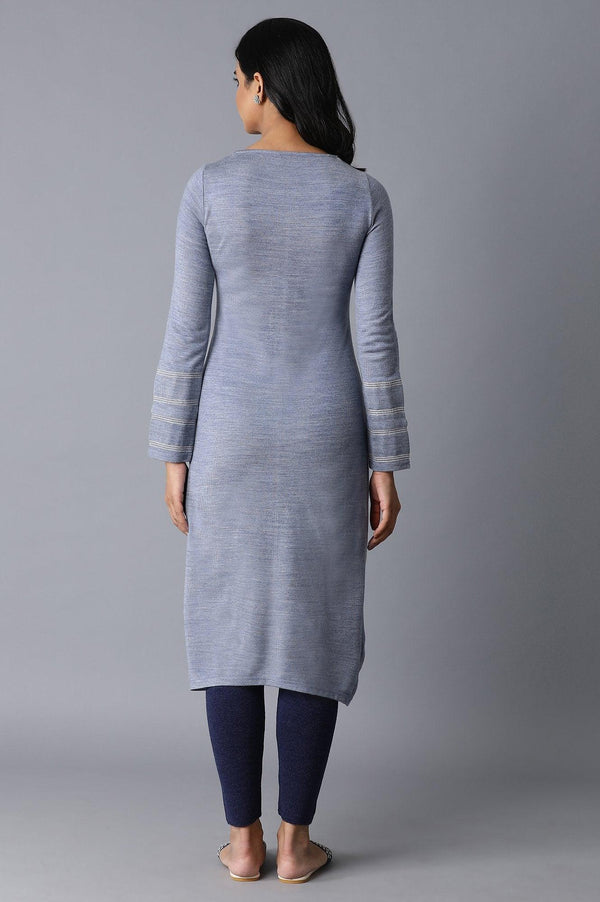 Powder Blue Acrylic Straight kurta