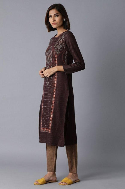 Prune Purple Straight kurta - wforwoman