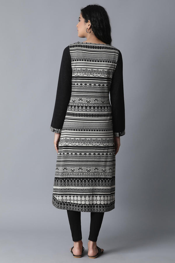 Jet Black Casual Winter kurta