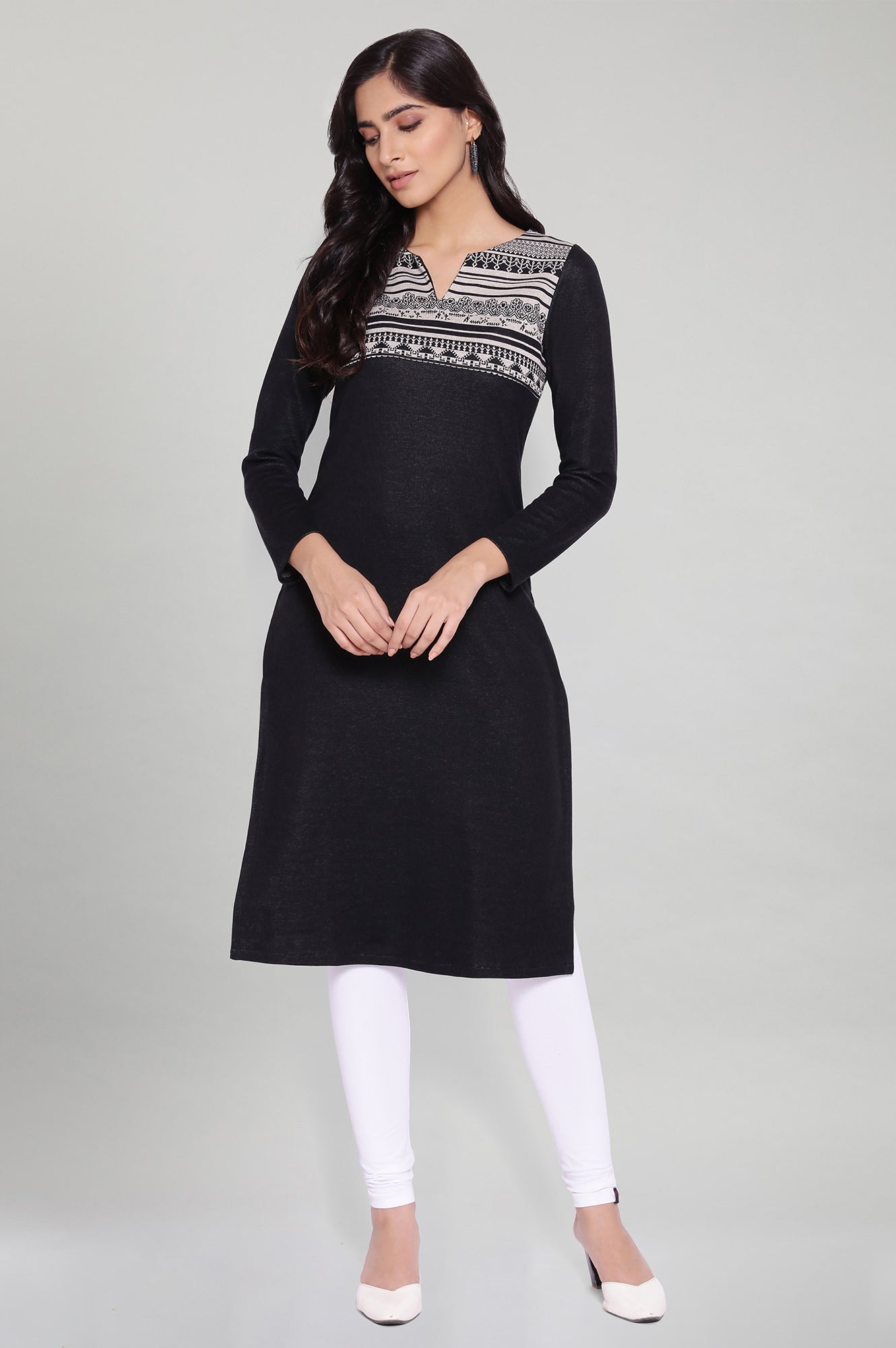 Jet Black Straight kurta