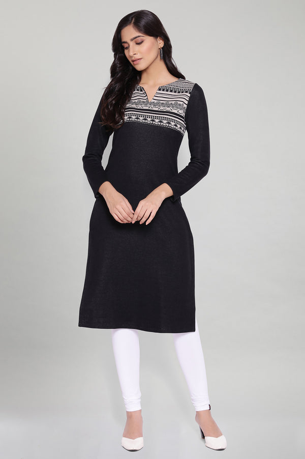Jet Black Straight kurta