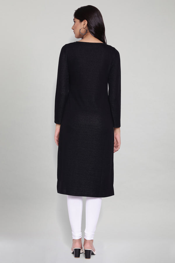 Jet Black Straight kurta
