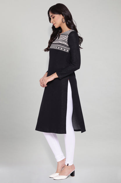 Jet Black Straight kurta