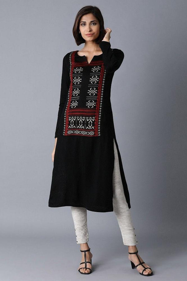 Jet Black Acrylic kurta